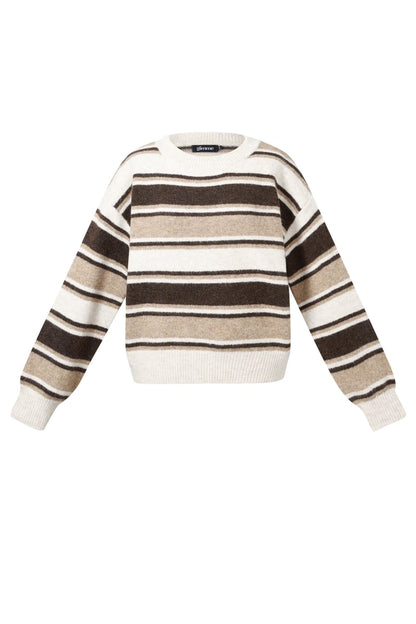Polyester fiber (polyester) Knit sweaters Stripes Casual Fall/Winter  Clothes