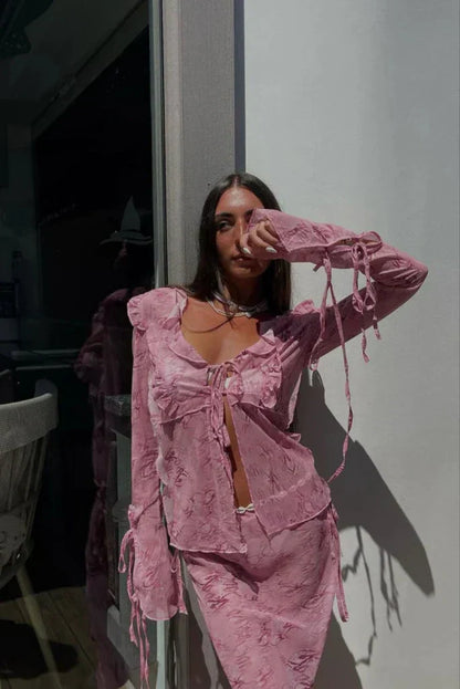 Rosé Drift – Bohemian Skirt & Top