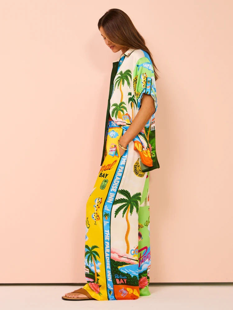 Tropica Two-Piece – Flowy Wide-Leg Set for Effortless Summer Days)