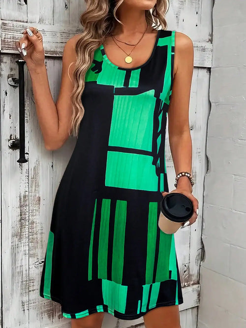 Boho Mosaic Mini Dress