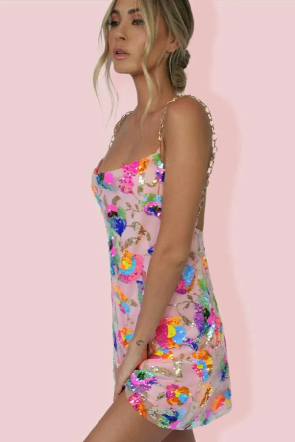 Ibiza Neon Bloesem Jurk