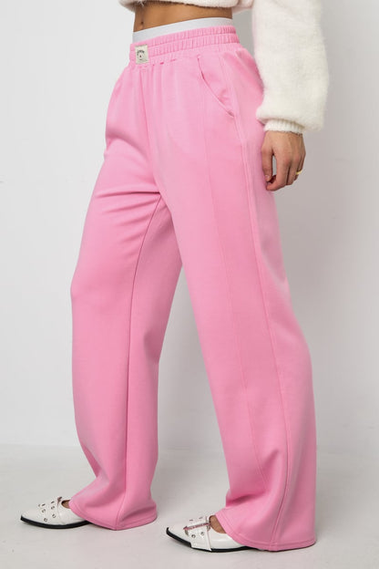 Polyester fiber (polyester) Straight pants Solid color Sporty All Fit  Clothes